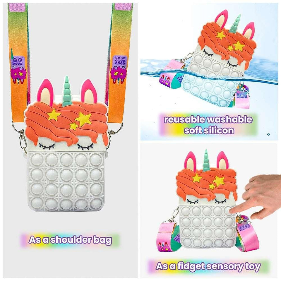 PopIt Unicorn sling Bags for Girls
