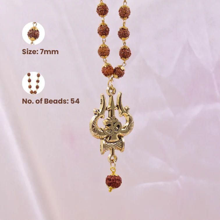 Jhanak Panchmukhi Rudraksha Trishool Mala