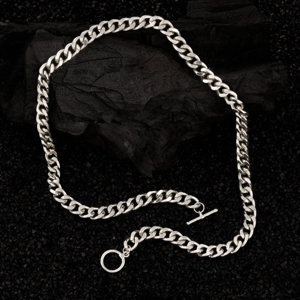 Dapper Silver Plated Cuban Style Chain For Men