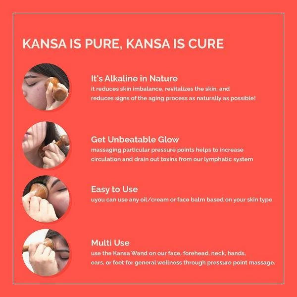 Kansa Face Massager Wood Handle
