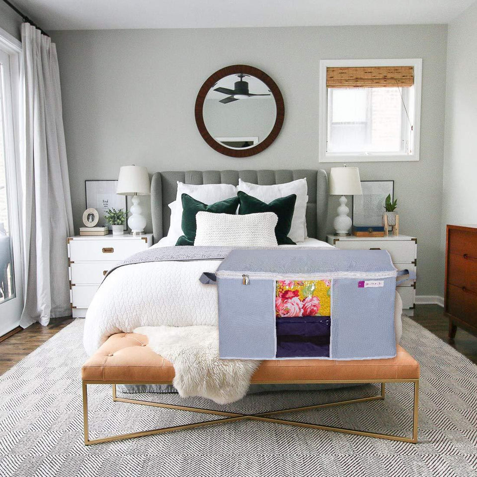 StowEase Storage Bag-UnderBed Blanket Storage Bag Covers With Handles(Set of 2)