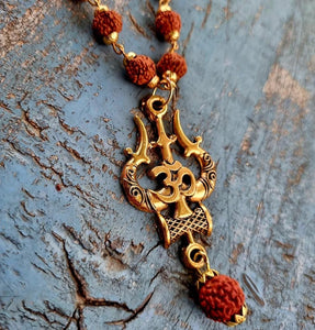 Jhanak Men's Gold Plated Rudraksha Chain