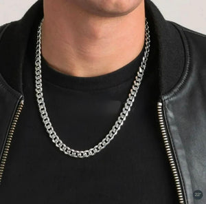 Dapper Silver Plated Cuban Style Chain For Men