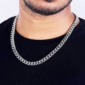 Dapper Silver Plated Cuban Style Chain For Men