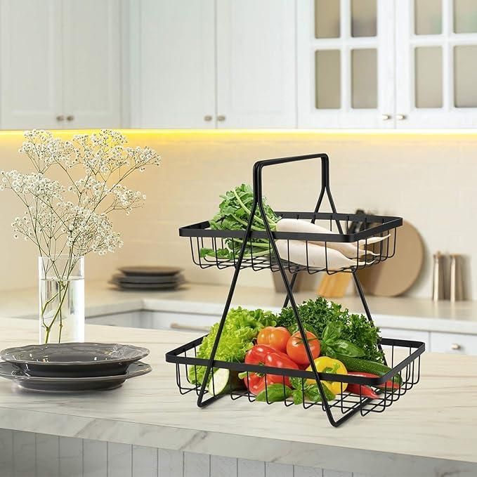 Hardwarehub 2 Tier Fruit and Vegetable Basket