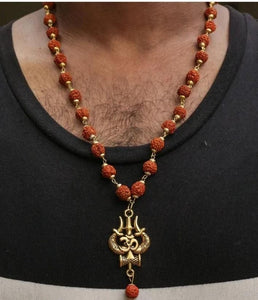 Jhanak Panchmukhi Rudraksha Trishool Mala